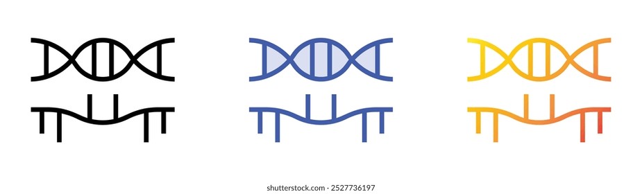 rna icon. Linear, Blue Fill and Gradient Style Design Isolated On White Background