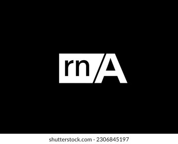 RNA Logo and Graphics design vector art, Icons isolated on black background