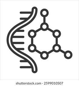 Rna Outline Icon Vector Illustration
