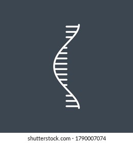 RNA related vector thin line icon. Isolated on black background. Editable stroke. Vector illustration.