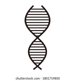 RNA related vector thin line icon. Isolated on white background. Editable stroke. Vector illustration.
