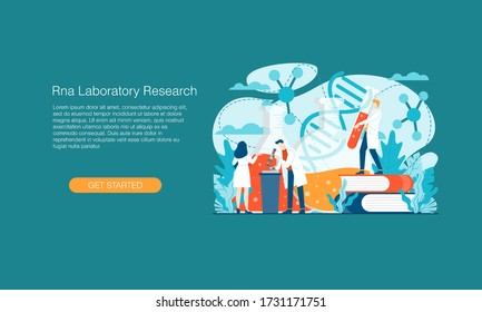 RNA research medical vector illustration Laboratory concept template background isolated can be use for presentation web banner UI UX landing page
