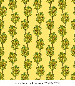 rnament oak leaves seamless pattern - vector illustration