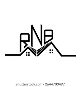 RNB Real State logo design, RNB simple and modern logo. RNB luxurious alphabet design  