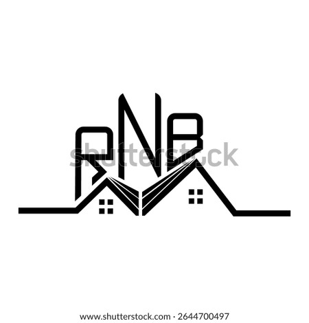 RNB Real State logo design, RNB simple and modern logo. RNB luxurious alphabet design  