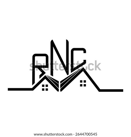 RNC Real State logo design, RNC simple and modern logo. RNC luxurious alphabet design  