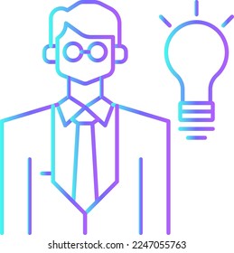 RND Business people icons with blue gradient outline style