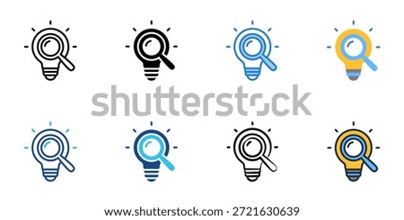 RnD icon set multiple style collection. Editable stroke 
