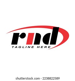 RND letter vector and circle shape, for logo design, product or content creator.