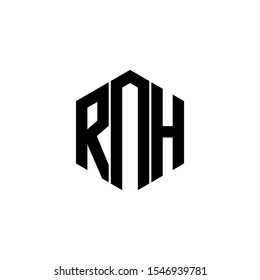 Rnh Letter Logo Design Polygon Monogram Stock Vector (Royalty Free ...