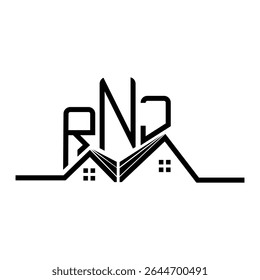 RNJ Real State logo design, RNJ simple and modern logo. RNJ luxurious alphabet design  