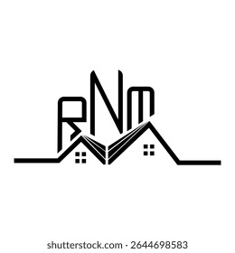 RNM Real State logo design, RNM simple and modern logo. RNM luxurious alphabet design  