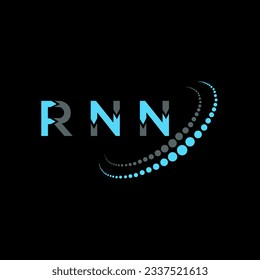 Diseño creativo del logo de la carta RNN. Diseño único de RNN.
