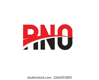 Ilustración del vector de diseño del logotipo inicial de la carta RNO