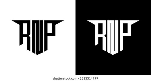 Diseño de logotipo de letra RNP con fondo blanco en ilustrador, estilo de superposición de fuente de alfabeto moderno de logotipo de Vector, diseños de caligrafía para logotipo, póster, invitación, etc.
