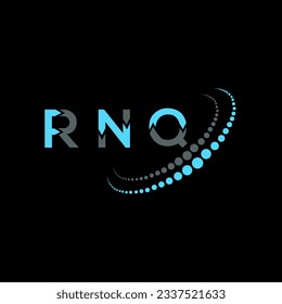 Diseño creativo del logo de la carta RNQ. Diseño único de RNQ.
