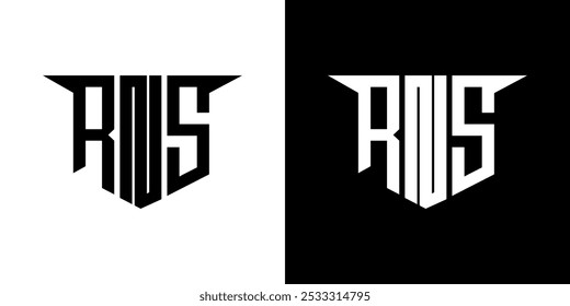RNS letter logo design with white background in illustrator, vector logo modern alphabet font overlap style, calligraphy designs for logo, Poster, Invitation, etc.