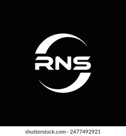 RNS logo. R N S design. White RNS letter. RNS, R N S letter logo design. R N S letter logo design 