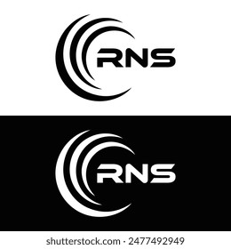 RNS logo. R N S design. White RNS letter. RNS, R N S letter logo design. R N S letter logo design 