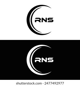 RNS logo. R N S design. White RNS letter. RNS, R N S letter logo design. R N S letter logo design 