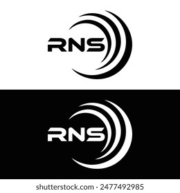 RNS logo. R N S design. White RNS letter. RNS, R N S letter logo design. R N S letter logo design 