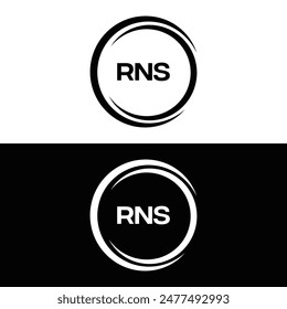 RNS logo. R N S design. White RNS letter. RNS, R N S letter logo design. R N S letter logo design 