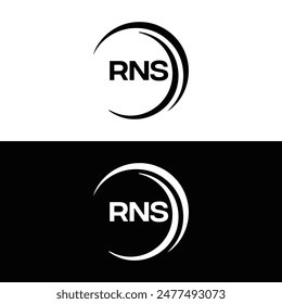 RNS logo. R N S design. White RNS letter. RNS, R N S letter logo design. R N S letter logo design 