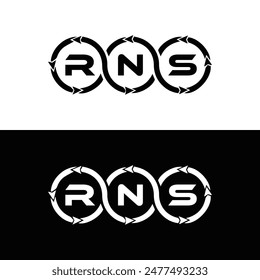 RNS logo. R N S design. White RNS letter. RNS, R N S letter logo design. R N S letter logo design 