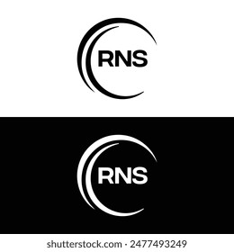 RNS logo. R N S design. White RNS letter. RNS, R N S letter logo design. R N S letter logo design 