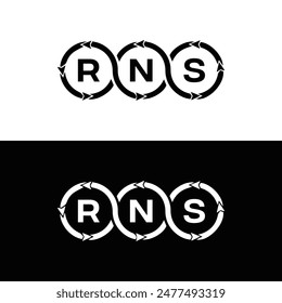 RNS logo. R N S design. White RNS letter. RNS, R N S letter logo design. R N S letter logo design 