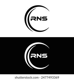 RNS logo. R N S design. White RNS letter. RNS, R N S letter logo design. R N S letter logo design 