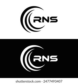 RNS logo. R N S design. White RNS letter. RNS, R N S letter logo design. R N S letter logo design 