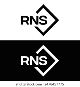 RNS logo. R N S design. White RNS letter. RNS, R N S letter logo design. R N S letter logo design 