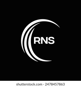 RNS logo. R N S design. White RNS letter. RNS, R N S letter logo design. R N S letter logo design 