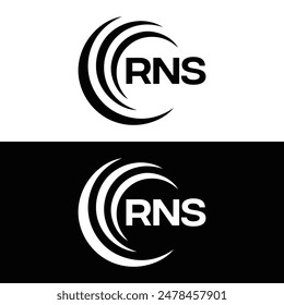 RNS logo. R N S design. White RNS letter. RNS, R N S letter logo design. R N S letter logo design 