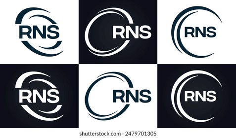 RNS logo. R N S design. White RNS letter. RNS, R N S letter logo design. R N S letter logo design 