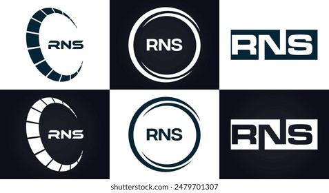 RNS logo. R N S design. White RNS letter. RNS, R N S letter logo design. R N S letter logo design 