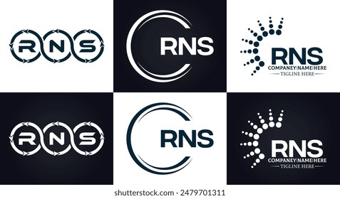 RNS logo. R N S design. White RNS letter. RNS, R N S letter logo design. R N S letter logo design 