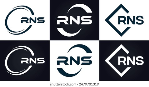 RNS logo. R N S design. White RNS letter. RNS, R N S letter logo design. R N S letter logo design 