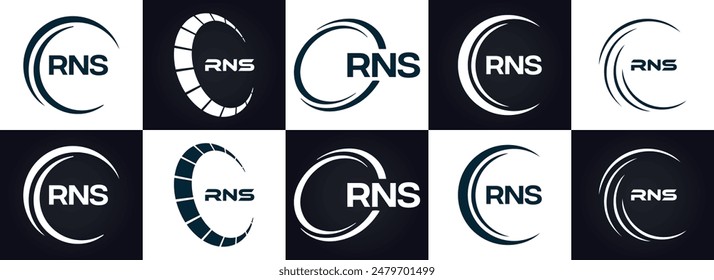 RNS logo. R N S design. White RNS letter. RNS, R N S letter logo design. R N S letter logo design 