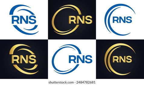 RNS logo. R N S design. White RNS letter. RNS, R N S letter logo design. R N S letter logo design 