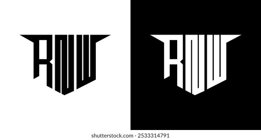 RNW letter logo design with white background in illustrator, vector logo modern alphabet font overlap style, calligraphy designs for logo, Poster, Invitation, etc.