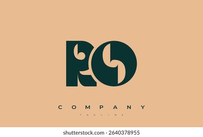 RO Abstract Geometric Logo Design. Modern and elegant logo design with simplistic typography elements, showcasing branding excellence.