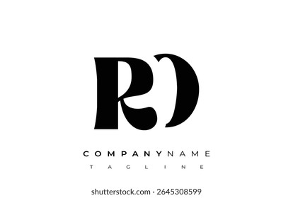 RO Creative Abstract Typography Logo Design. Elegant logo combining bold typography and creative shapes, ideal for branding and identity solutions.