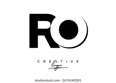 RO Creativo Minimalista Espacio Negativo Logo Latter con Monograma Moderno para Branding y Negocio Lettermark Logo con Letras Iniciales Diseño de Logo para Branding.