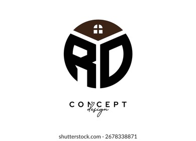 RO Criativo imobiliário Monograma Logo Conceito Design em forma de círculo