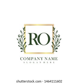 RO Initial beauty floral logo template