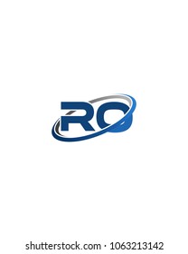 RO initial company blue black swoosh logo