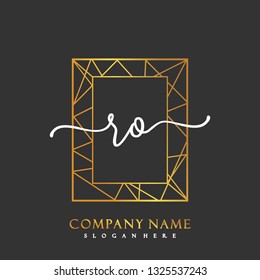 RO Initial Handwriting logo template vector