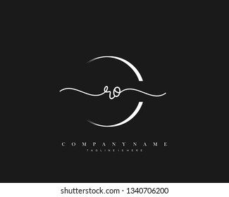 RO initial handwriting logo template vector